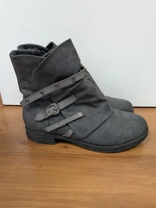 Pop Schuhe Rockabilly Pop grau Identity Riemchen Grunge Stiefel Damengröße 10 - Bild 1 von 8