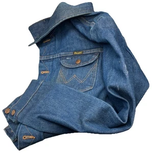 Chaqueta vaquera vaquera sin defectos Wrangler años 70 de colección talla 38 hecha en EE. UU. - Imagen 1 de 9