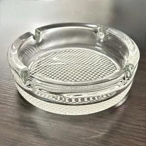 Vintage Ashtray 1950's Blenko 6" Heavy Pressed Pattern Clear Glass - Picture 1 of 6