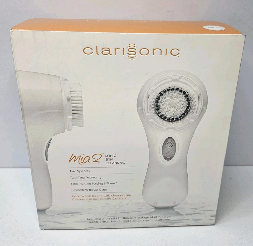 +Nuevo+ Sistema de cepillo de limpieza facial sónico Clarisonic Mia 2 en blanco Foto 1 de 4