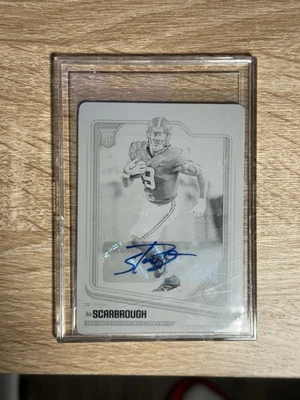 2018 Score - Rookies Bo Scarbrough #366 Black Plate 1/1 (RC) - Image 1 of 2