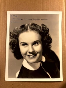 Deanna Durbin Terrific Rare Very Early Autographed 8/10 Photo 30s - Picture 1 of 8