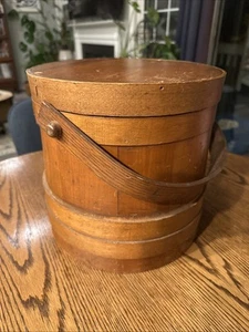 Vintage Handmade Primitive Wooden 9.5” Ice Bucket Dated 1949 And Signed - Picture 1 of 22