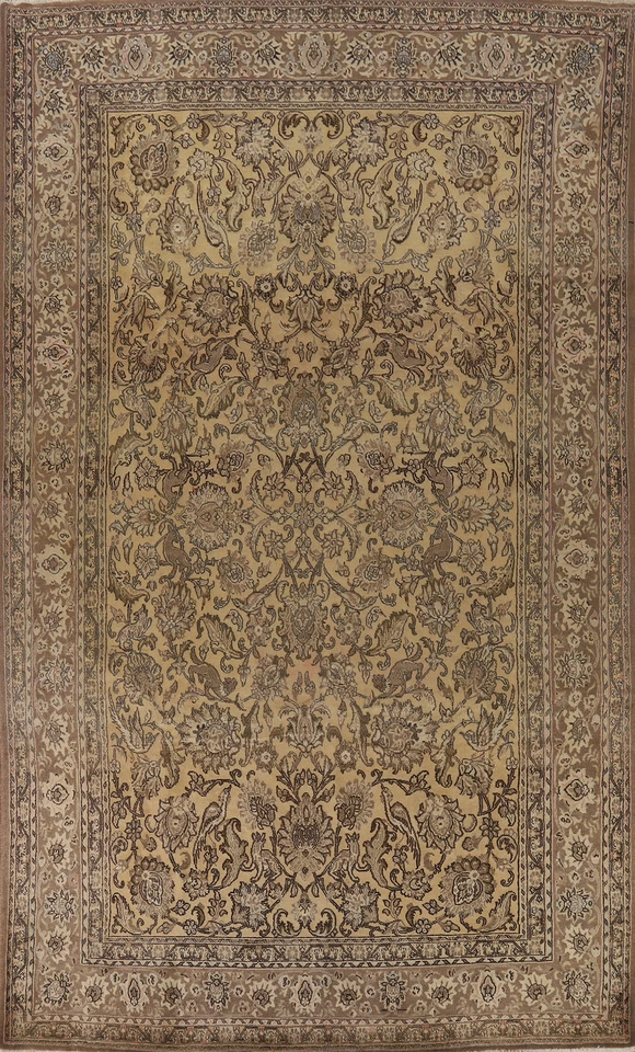 Vintage Oriental Floral Area Rug 7x13 Ft Hand-Knotted Traditional Wool Carpet - Image 1 of 4
