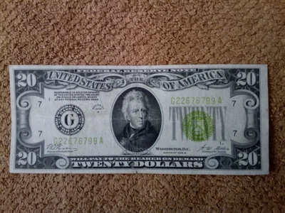 1928 SERIES B $20 TWENTY DOLLAR L. G. SEAL NOTE, CRISP, VF++/XF, CHICAGO-ISSUED - Image 1 of 4