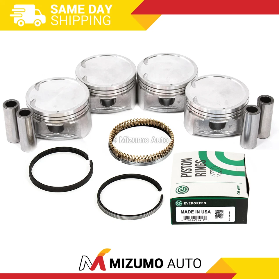 Pistons w/ Rings fit 03-05 Kia Rio 1.6L DOHC 16V A6D - Image 1 of 4
