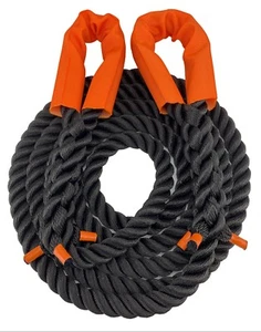 Cuerda de remolque - 24 mm nailon negro 5 metros - recuperación, cuerda de remolque de 12 toneladas, 4x4, todoterreno - Imagen 1 de 4