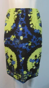 Erdem Blue and Yellow Floral Print Pencil Skirt w/ Pockets sz 10 - Picture 1 of 4