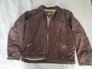 Cabelas Rough Wash Canvas Jacket Fleece Lined Zip Up Size L Tall Work Hunting - Picture 1 of 12