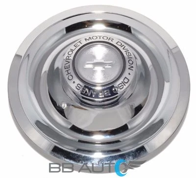 CHEVY CAMARO CORVETTE CHEVELLE RALLY WHEEL CHROME DISC BRAKES FLAT CENTER CAP - Image 1 of 4