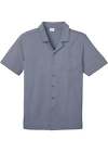 Geripptes Shirt in Hemdenform Gr. 68/70 (4XL) Rauchblau Herren Kurzarm Hemd Neu*