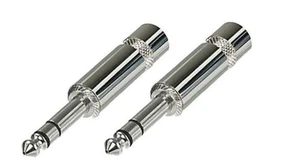 (2 PACK) REAN / NEUTRIK NYS228 1/4" Níquel TRS Enchufe de Cable Estéreo con Barril de Latón - Imagen 1 de 2