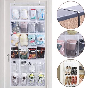 Over the Door Hanging Shoe Organizer, 24 Large Pockets Storage Rack for Closet - Picture 1 of 8