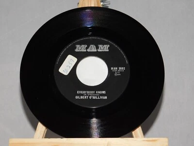 Gilbert O'Sullivan - Everybody Knows / Nothing Rhymed - 45 RPM Vinyl - MAM 3602 - Image 1 of 3