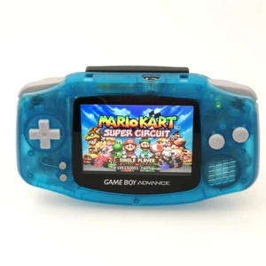 GBA Game Boy Advance Console with iPS Backlight LCD Mod-Night light Clear Blue - Picture 1 of 5