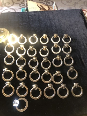Vintage (31) Mid Century Modern Dresser Pulls Handle Brass? Cover