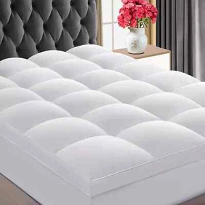 4 Inches Thick Mattress Topper Quilted Cooling Mattress Topper Pad - Picture 1 of 11