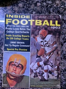 1963 Inside Football - Cleveland Browns Jim Brown Miami Hurricanes George Mira - Bild 1 von 3