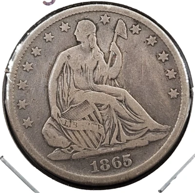 1865-S Seated Liberty Half Dollar | CHOICE VERY GOOD (VG+) - Image 1 of 2