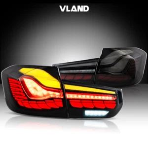 For 12-18 BMW F30 3er F80 M3 Dragon Scale Black OLED Sequential Tail Lights Pair - Picture 1 of 12