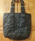 Bath And Body Works Vip Holiday Tote Bag Black Quilted with Ribbon and Bow