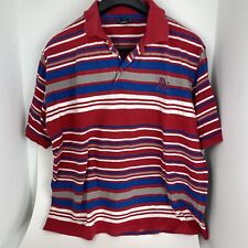 Brooklyn Xpress BX Mens Button Polo Shirt Red Striped Cotton Size XXL