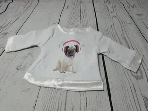 Musical Pug Dog Graphic T-Shirt si adatta a American Girl & Other 18 "bambole - Foto 1 di 3