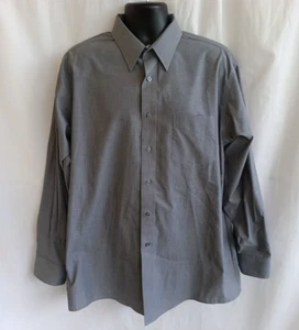 Stafford Mens Wrinkle Free Broadcloth Shirt Size 17 Gray Long Sleeve Pocket - Picture 1 of 6