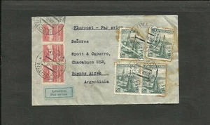 CZECHOSLOVAKIA TO ARGENTINA, AIR MAIL COVER, 1938, ZOPTAUD CANCEL, VF - Imagen 1 de 2