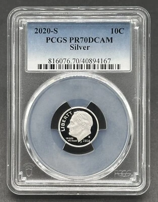 Stunning American 2020-S 10C Graded Roosevelt silver Proof Coin PCGS PR70DCAM - Image 1 of 2