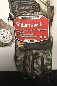 HUNTWORTH REALTREE NEW EDGE Focus Midweight Gloves L/XL MICROBAN & WATERPROOF  - Picture 1 of 1