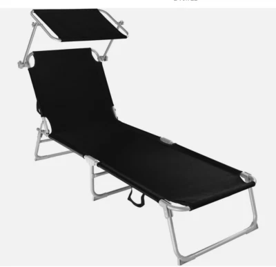 tectake 400655 Gartenliege - Schwarz, 4 Stufen - Bild 1 von 3