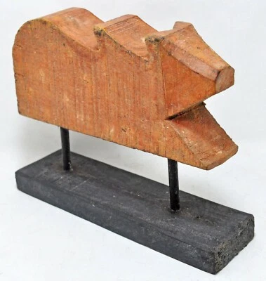 Antique Wooden Holy Cow Nandi Figurine Original Old Hand Carved - Imagem 1 de 4