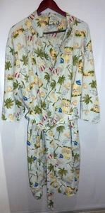 VINTAGE CARIBBEAN JOE UNISEX 100 % BAUMWOLLE HAWAII KIMONO STIL MORGENMANTEL 2 TASCHEN GÜRTEL - Bild 1 von 12