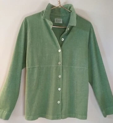 FRESH PRODUCE Shirt CARDIGAN ADULT SHACKET WOMENS BUTTON GREEN Cotton SIZE Med Foto 1 de 4