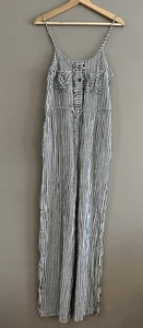 Mono Ellor Mameluco Pantalón Blanco Negro Rayas Botones Laterales Cordón Talla XS - Imagen 1 de 18