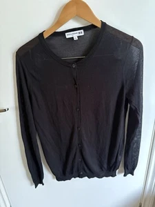 Ines De La Fressange X Uniqlo Black Button-Up Cardigan Black Fine Vgc Size L - Picture 1 of 3