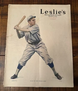 Antikes illustriertes Baseball-Cover von Leslie’s von 1916 ~ George Kelly - Bild 1 von 5