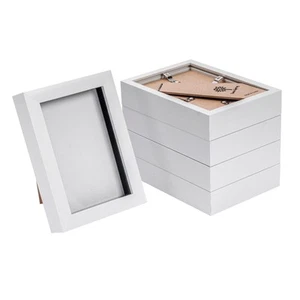 Box Picture Frame Deep 3D Photo Display 4x6 Inch Standing Hanging White x5 - Picture 1 of 7