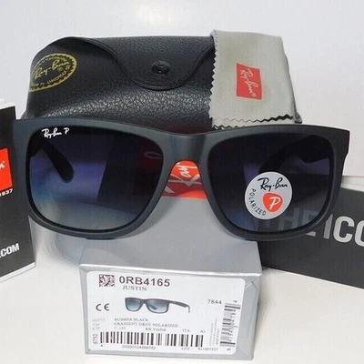Gafas de sol Ray-Ban RB4165 622/T3 Justin 54 mm negras/grises polarizadas degradadas Foto 1 de 4