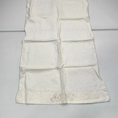 funda de almohada vintage lino blanco primitivo rústico dote con monograma casa de campo Foto 1 de 4