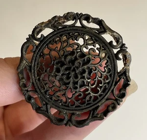 Antik - Vintage Anfang 20. Jh. 1930er Japan Metall Schublade Schrankzug / Finial - Bild 1 von 4