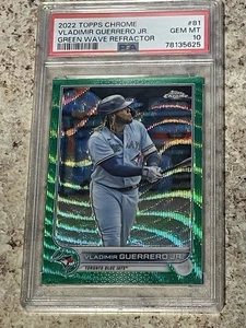 PSA 10- Vladimir Guerrero Jr 2022 Topps cromo verde onda refractor #81 SP/99 - Imagen 1 de 5