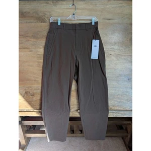 Alo Yoga Pants Womens Small Dark Brown Relaxed Fit Straight Leg Zipper Pockets - Picture 1 of 3