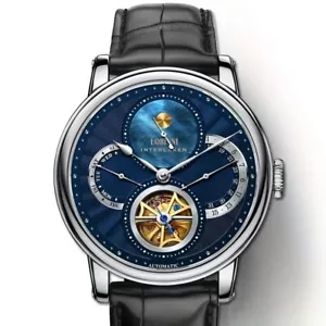 LOBINNI Mens Automatic Watches Luxury Skeleton Waterproof Mechanical Wristwatch - Picture 1 of 4
