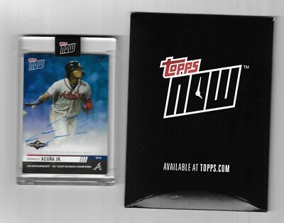 RONALD ACUÑA JR 2019 TOPPS NOW AUTOGRAPHED BLUE POST SEASON CARD PS-28B #19/49 - Image 1 of 3