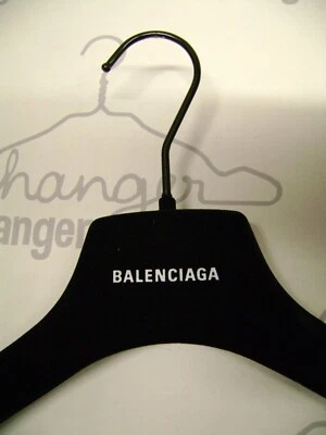 BALENCIAGA 17 1/2" BLACK VELVET FELT SUIT HANGERS  SET 12 - Image 1 of 4