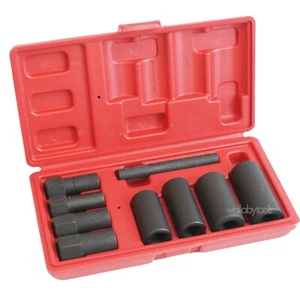 9pc 1/2"dr. Wheel Lock Removal Impact Socket Set Hub Cap Remover Replacer - Picture 1 of 3