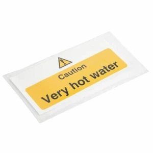 Letrero de agua Vogue Caution muy caliente hecho de vinilo autoadhesivo 100 x 200 mm - Imagen 1 de 4