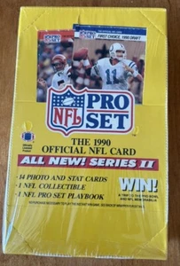 1990 NFL Pro Set Series 2 Football - 2 Factory Sealed Boxes  (36 Packs) - Picture 1 of 7
